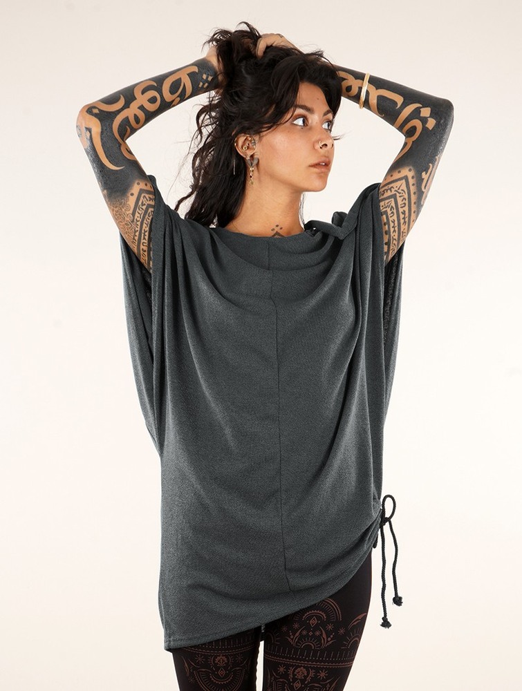 Anthracite grey Women Toonzshop Mandlu Tunic Top Tops | LUXVPDK-64