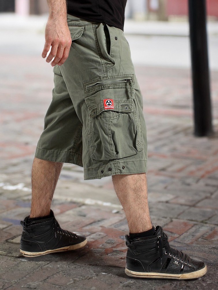 Army green Men Toonzshop Molecule Cargo Shorts 45020 Shorts | DGFHLEN-60