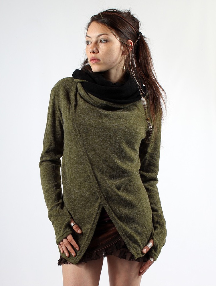 Army green Women Toonzshop Adrika Cardigan Cardigan | ECRAFOQ-23