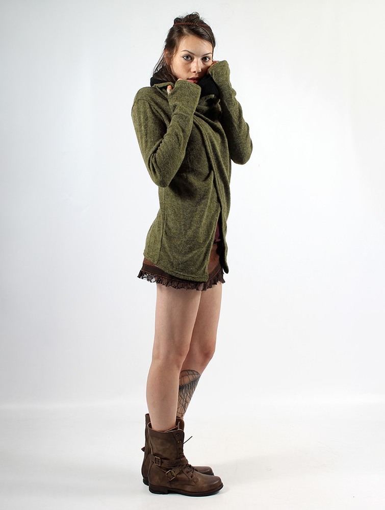 Army green Women Toonzshop Adrika Cardigan Cardigan | ECRAFOQ-23