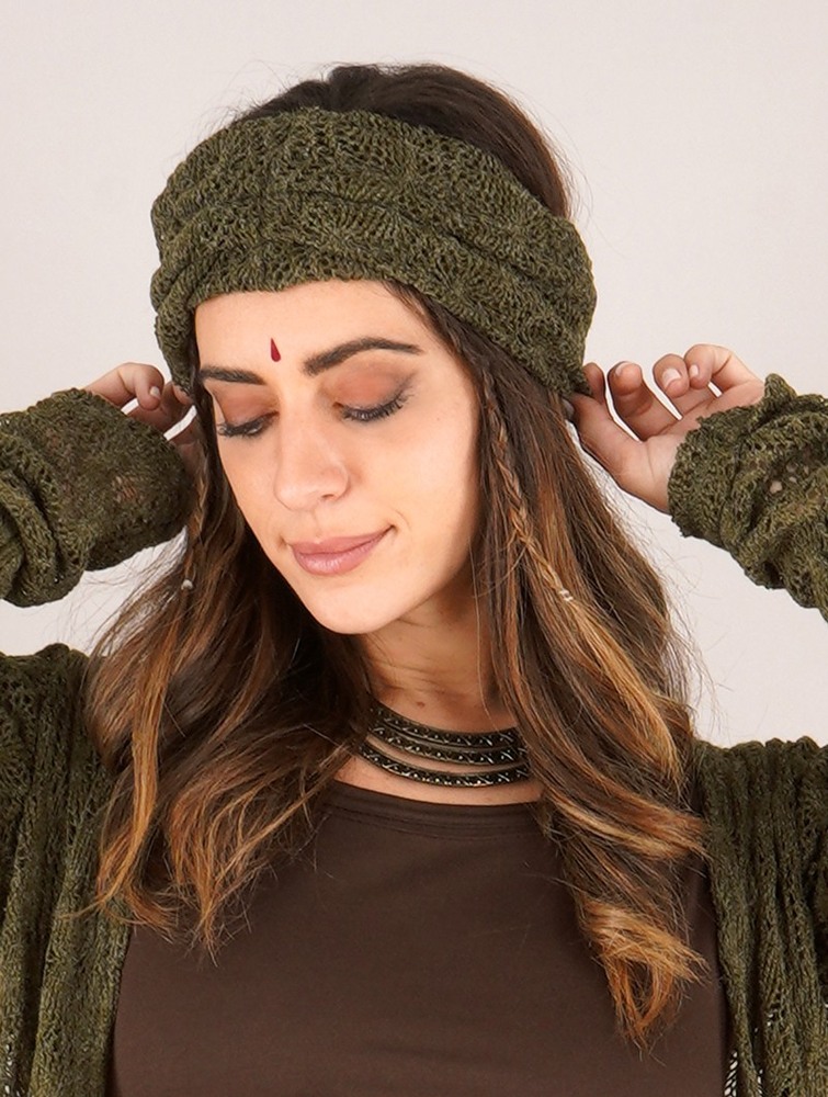 Army green Women Toonzshop Aikköo Crochet Headband Hats | FTAVWIL-05