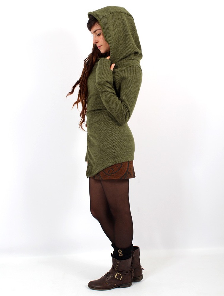 Army green Women Toonzshop Akriti Crossed Hooded Jacket With Zipper Jackets | EZANBRU-84