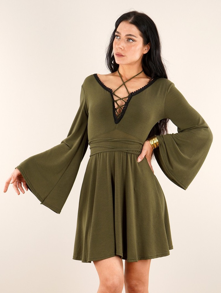 Army green Women Toonzshop Bohemian Dress 