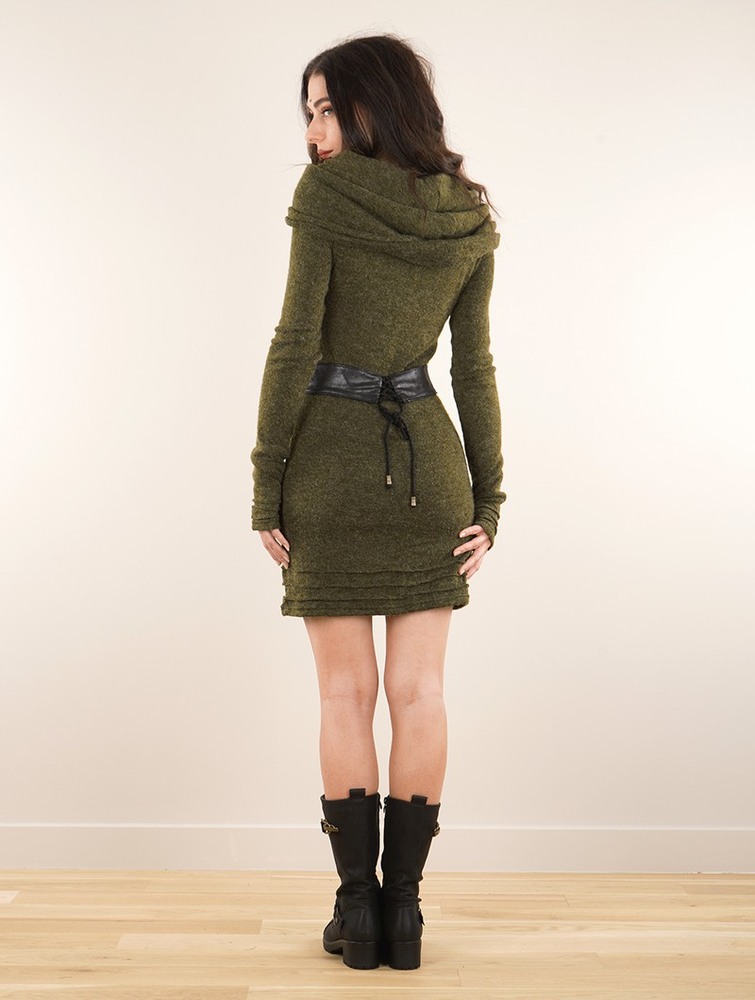 Army green Women Toonzshop Chryzalide Sweater Dress Dress | ZLVXDRI-47