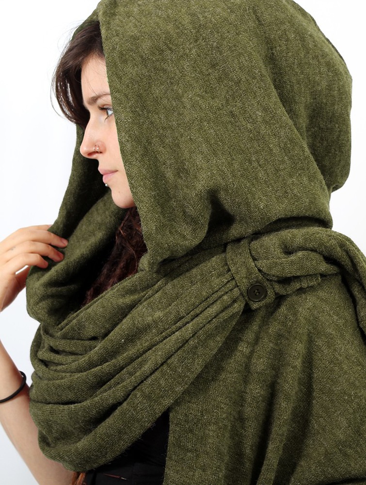 Army green Women Toonzshop Danae Hooded Cape Ponchos | OXDMWIR-89