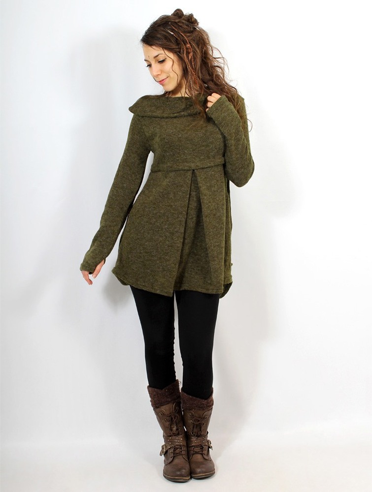 Army green Women Toonzshop Ekantika Tunic Pullover Pullover | JOWISLP-24