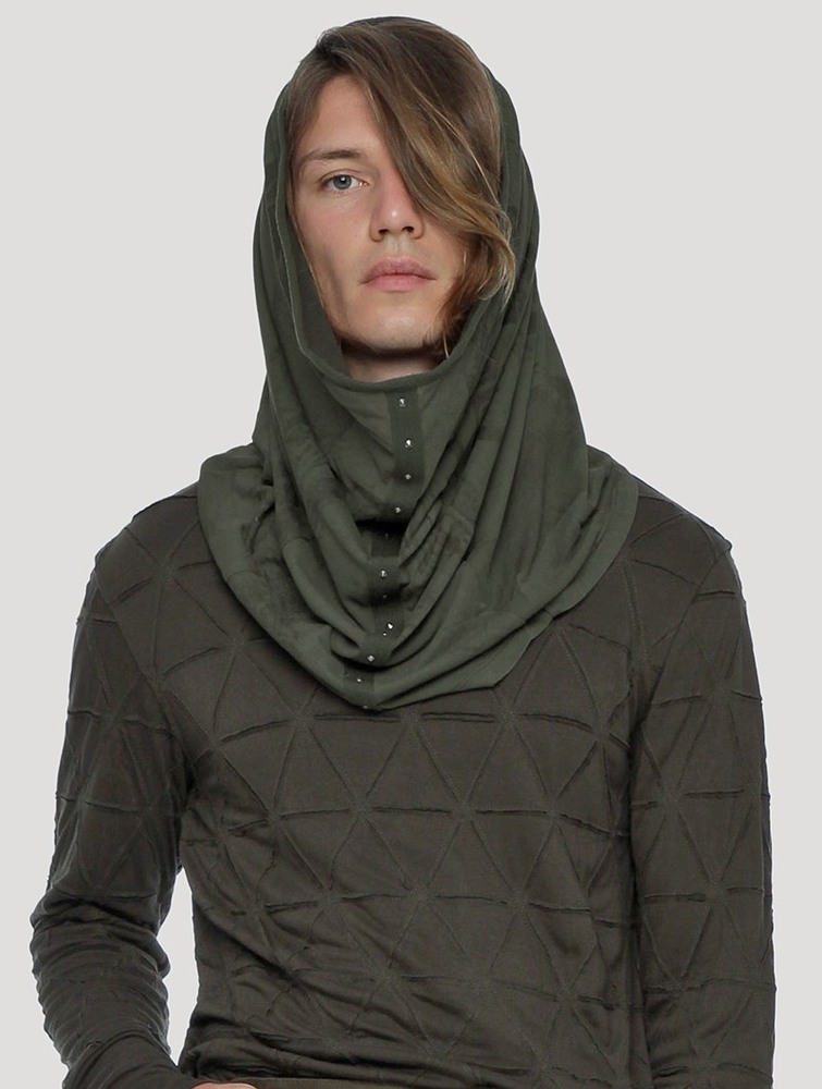 Army green Women Toonzshop Marble Hooded Neck Warmer Scarves & Snoods | OZIAFQR-74