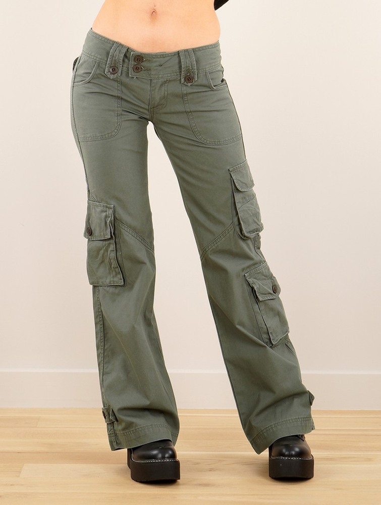 Army green Women Toonzshop Molecule Cargo Pants 45062 Pants | QNMRBOK-92