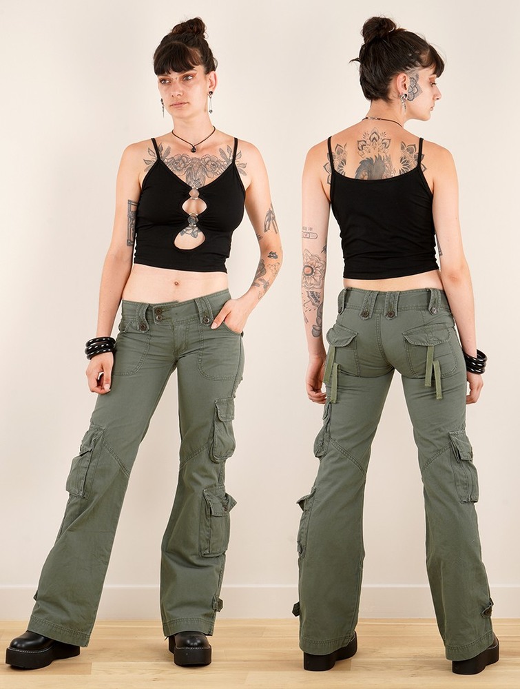 Army green Women Toonzshop Molecule Cargo Pants 45062 Pants | QNMRBOK-92