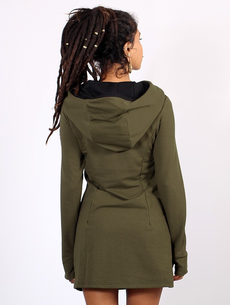 Army green Women Toonzshop Myäa Sweatshirt Dress Dress | UKTAIOC-18