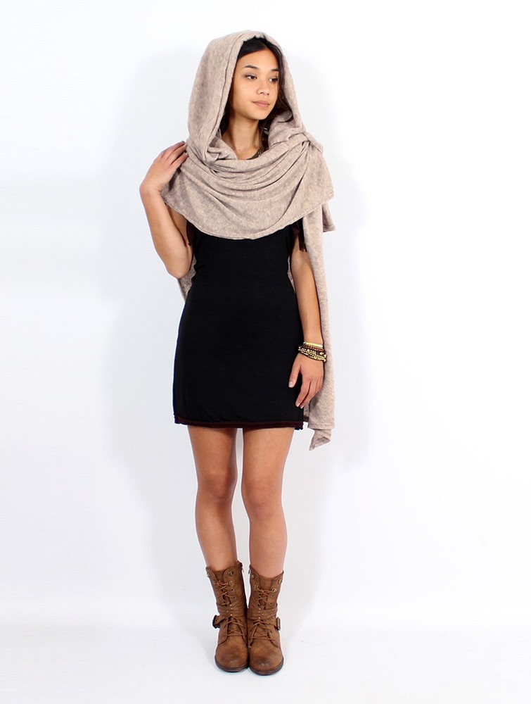 Beige Women Toonzshop Danae Hooded Cape Ponchos | NUJQEKF-72