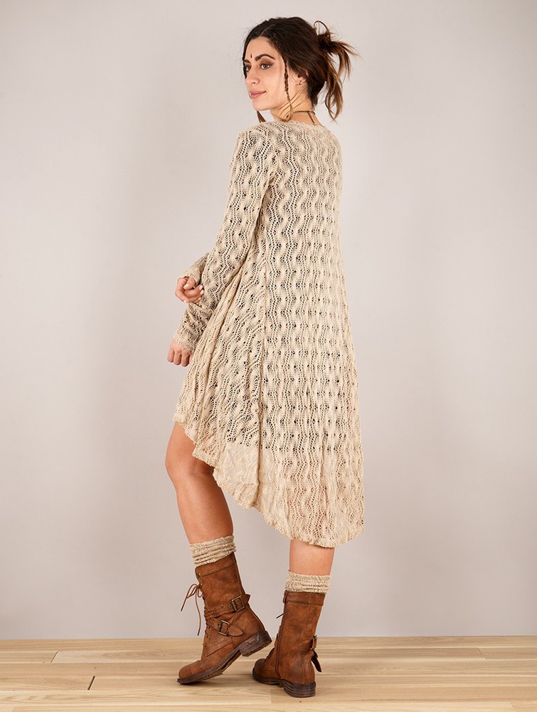 Beige Women Toonzshop Kalyäa Crochet Cardigan Cardigan | OBINWAS-54