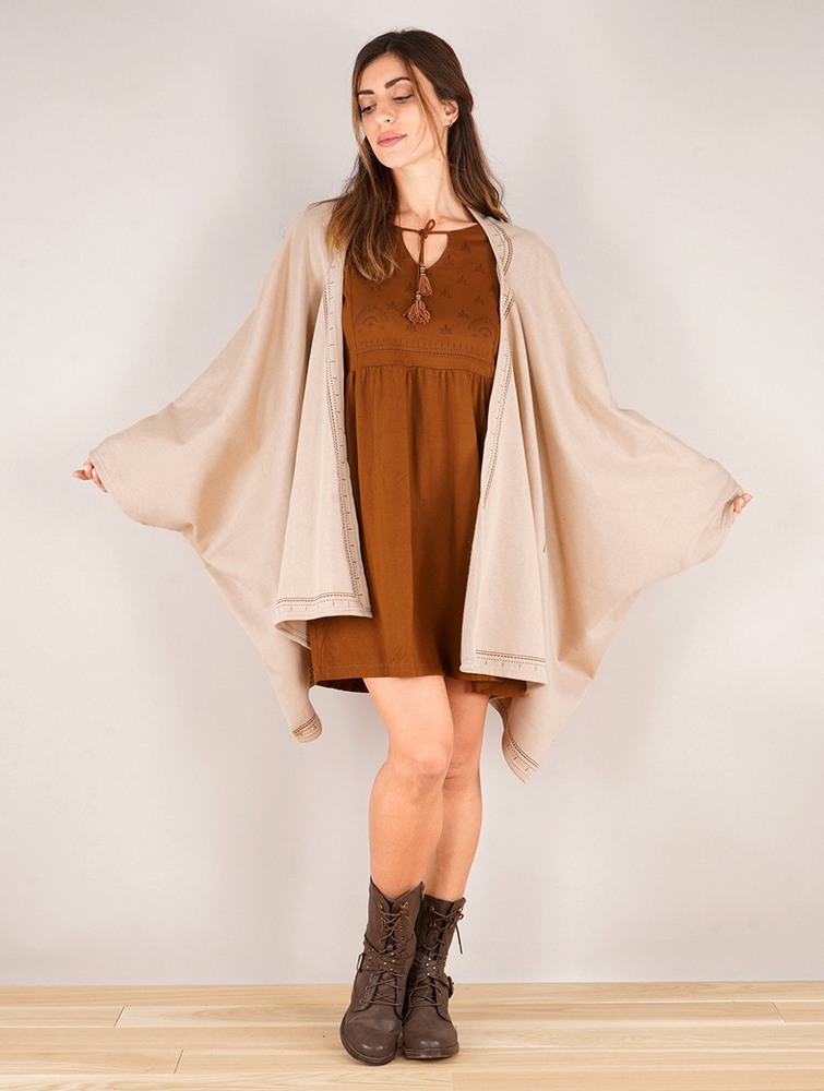 Beige Women Toonzshop Melian Zohraa Kimono Jacket Jackets | VGMLDFA-80