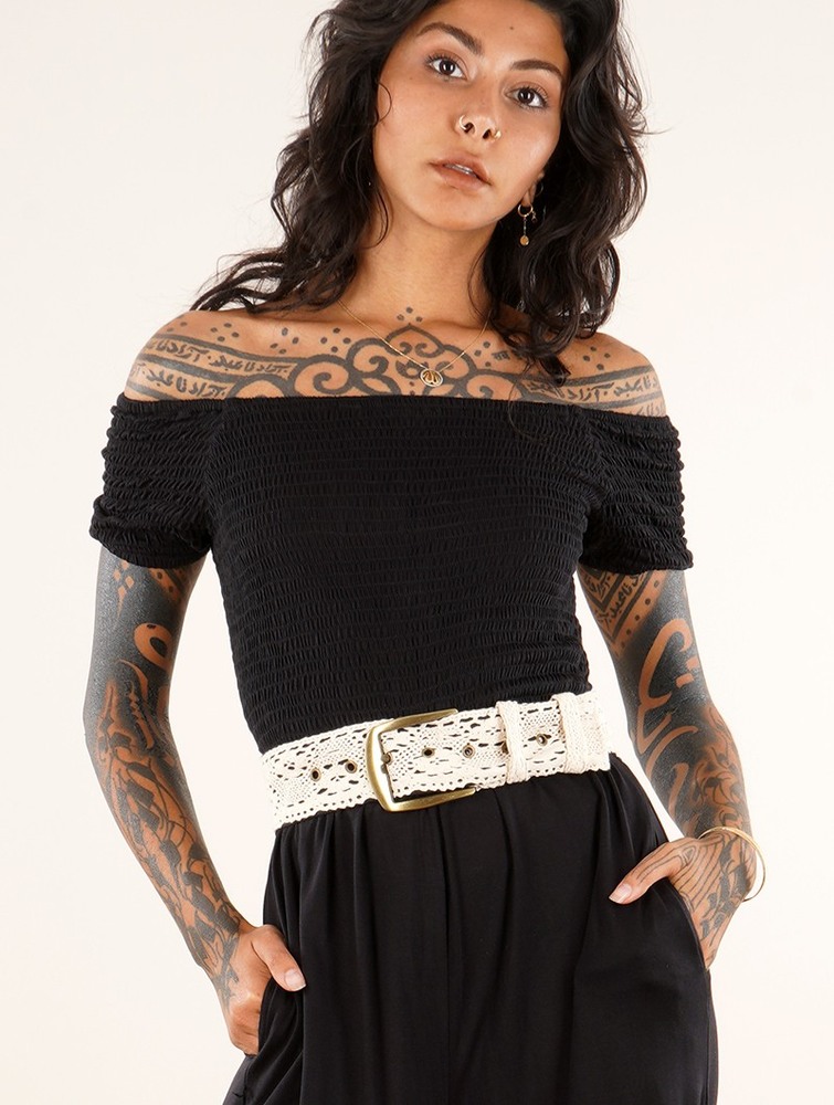 Beige Women Toonzshop Nelya Crochet Knit Waist Belt Belts | YLIXSKA-52