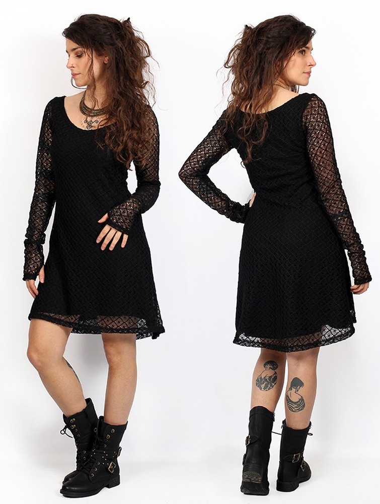 Black Women Toonzshop Alchemÿa Crochet Lining Dress Dress | JGVCHWL-17