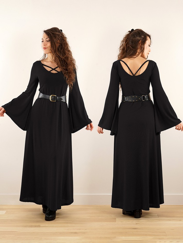 Black Women Toonzshop Black Moon Reversible Long Dress Dress | THBYVKN-02