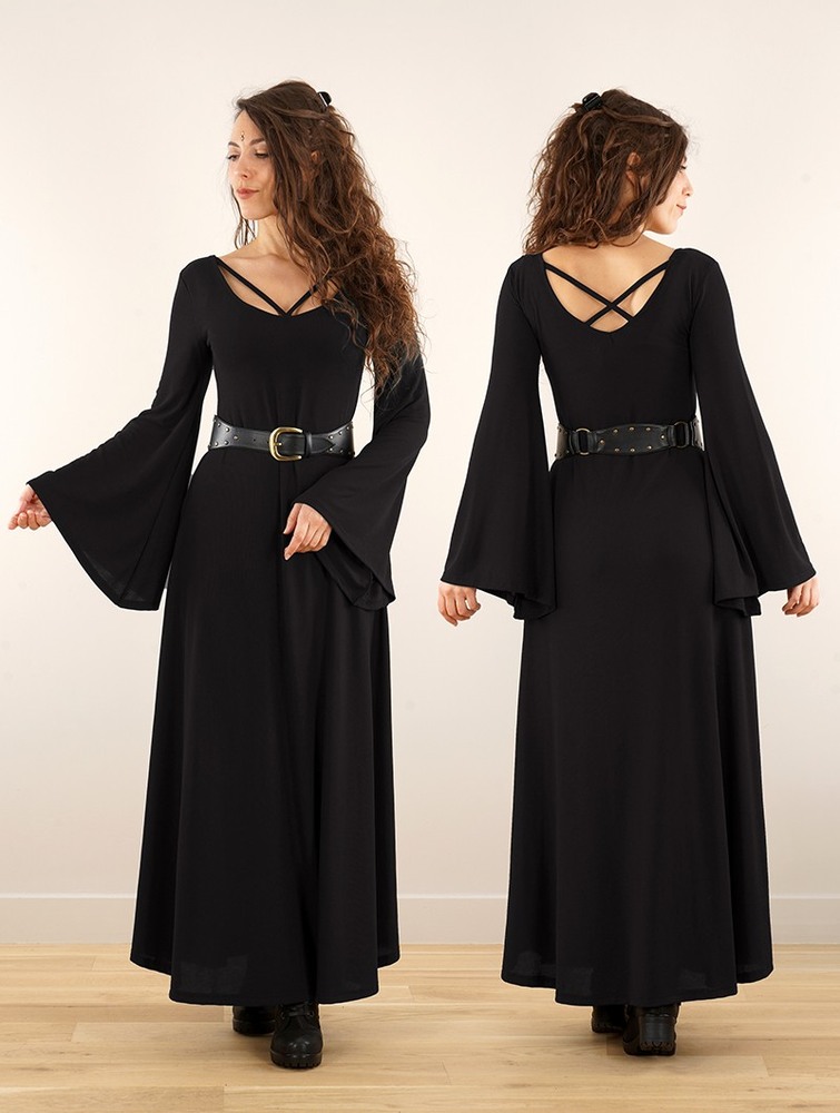 Black Women Toonzshop Black Moon Reversible Long Dress Dress | THBYVKN-02