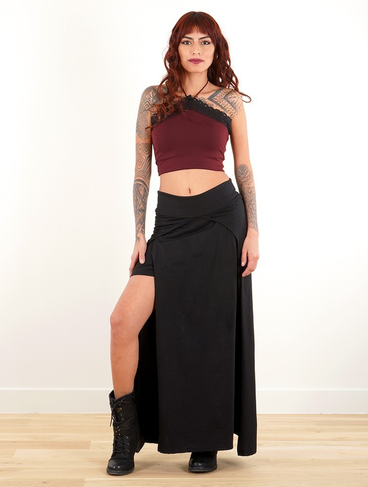 Black Women Toonzshop Creature Split Long Skirt Skirt | ACGHQLX-57