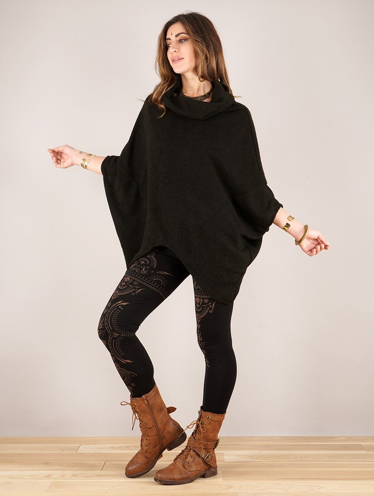 Black Women Toonzshop Doomi Poncho Ponchos | ZEYLPBK-42