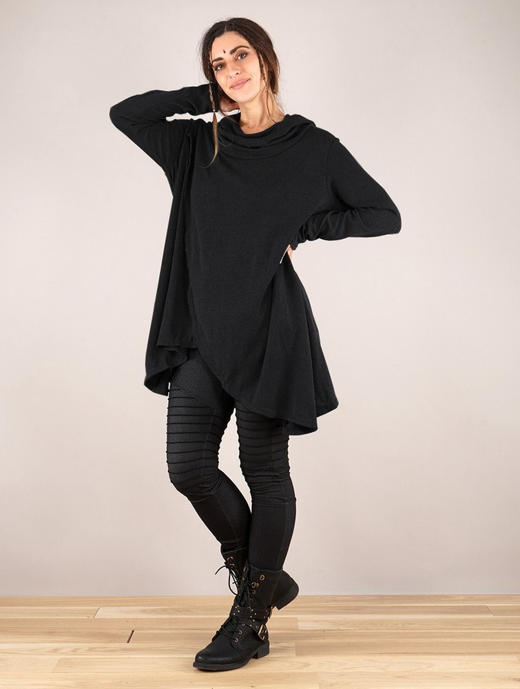 Black Women Toonzshop Inika Poncho Pullover Pullover | QXEDJTI-03