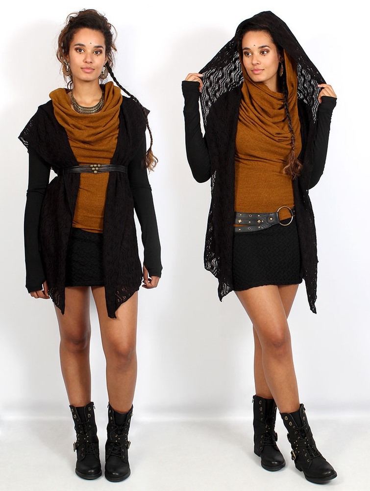 Black Women Toonzshop Lakyäa Rmx Bi-material Cardigan Cardigan | IOSDMBQ-14