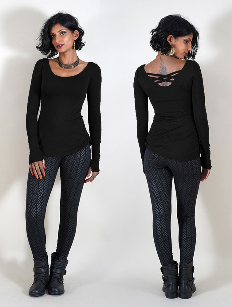 Black Women Toonzshop Layläa Long Sleeve Reversible Top Tops | BMROTEL-89