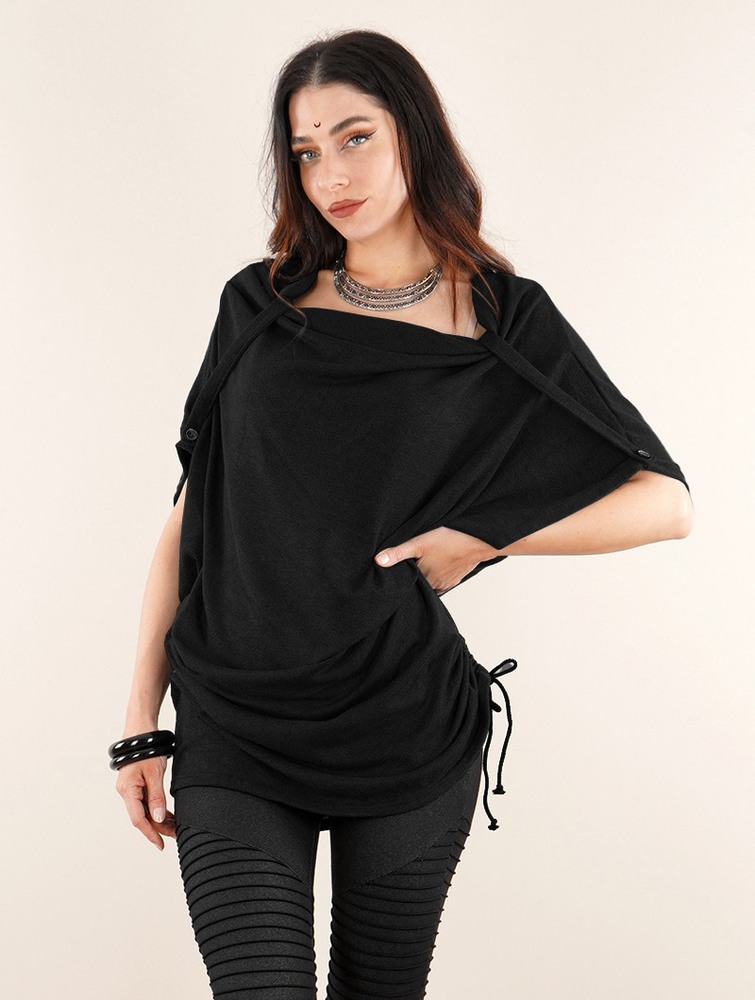 Black Women Toonzshop Mandlu Tunic Top Tops | WFEOYNG-97