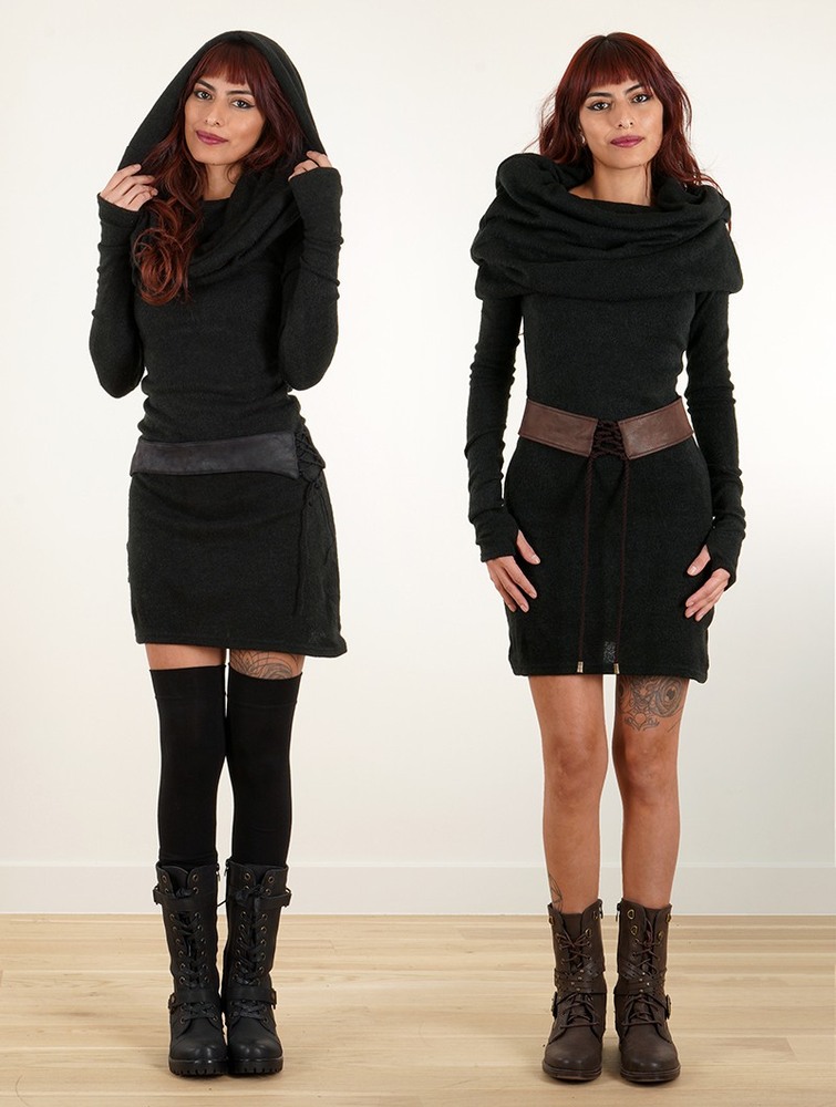 Black Women Toonzshop Mantra Sweater Dress Dress | HDEOCYP-86