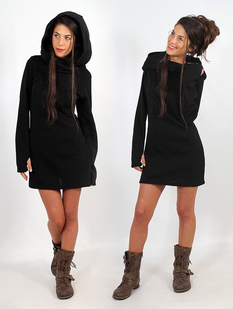 Black Women Toonzshop Myäa Sweatshirt Dress Dress | SMUHZCD-07