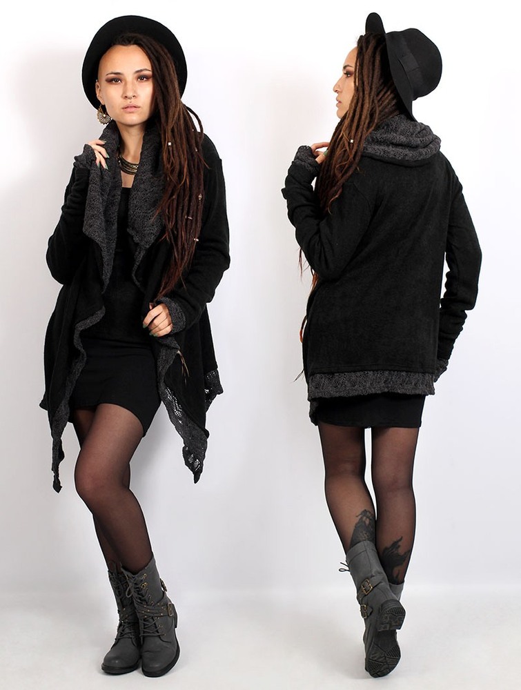 Black Women Toonzshop Namkha Nitya Crochet Cardigan Cardigan | EOBIAGZ-50