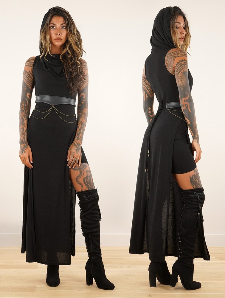 Black Women Toonzshop Nephilim Long Slit Dress Dress | AZNSUPC-65