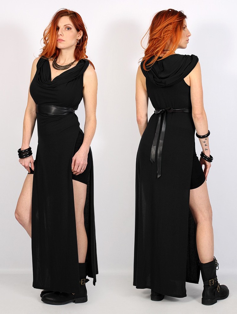 Black Women Toonzshop Nephilim Long Slit Dress Dress | AZNSUPC-65