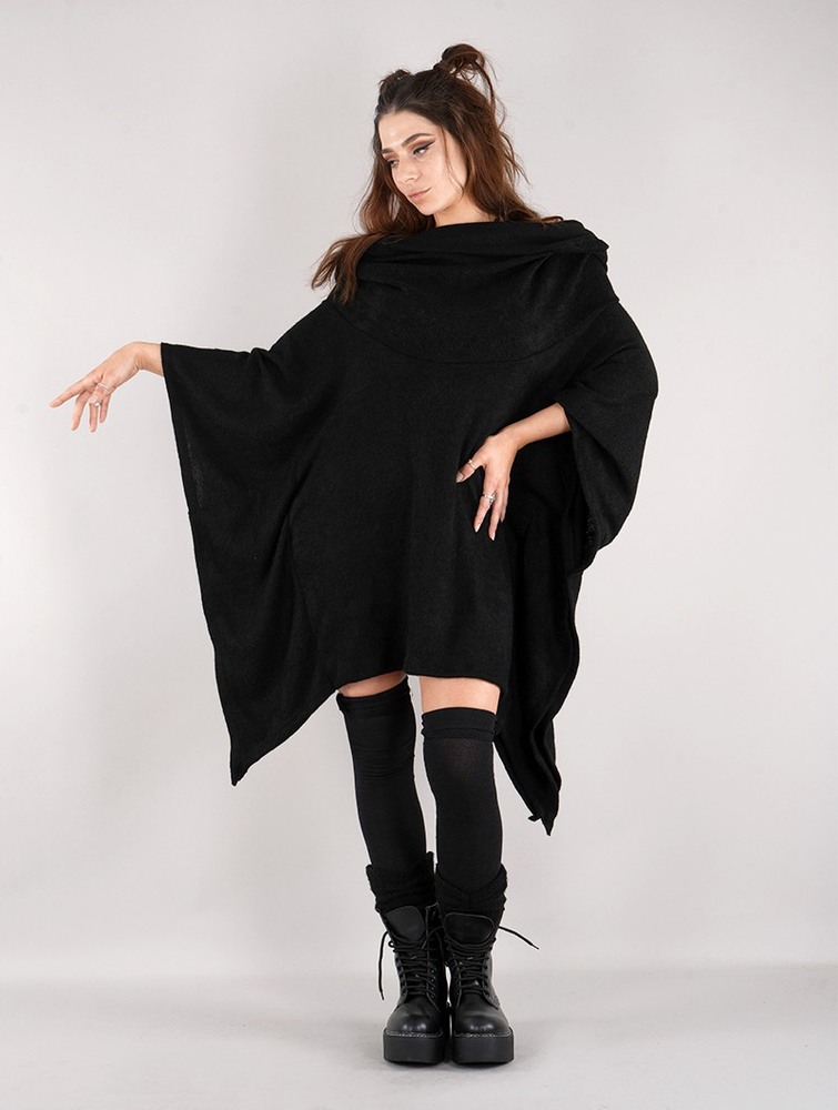 Black Women Toonzshop Nethmi Hooded Long Sweater Sweater | GIZMADO-13