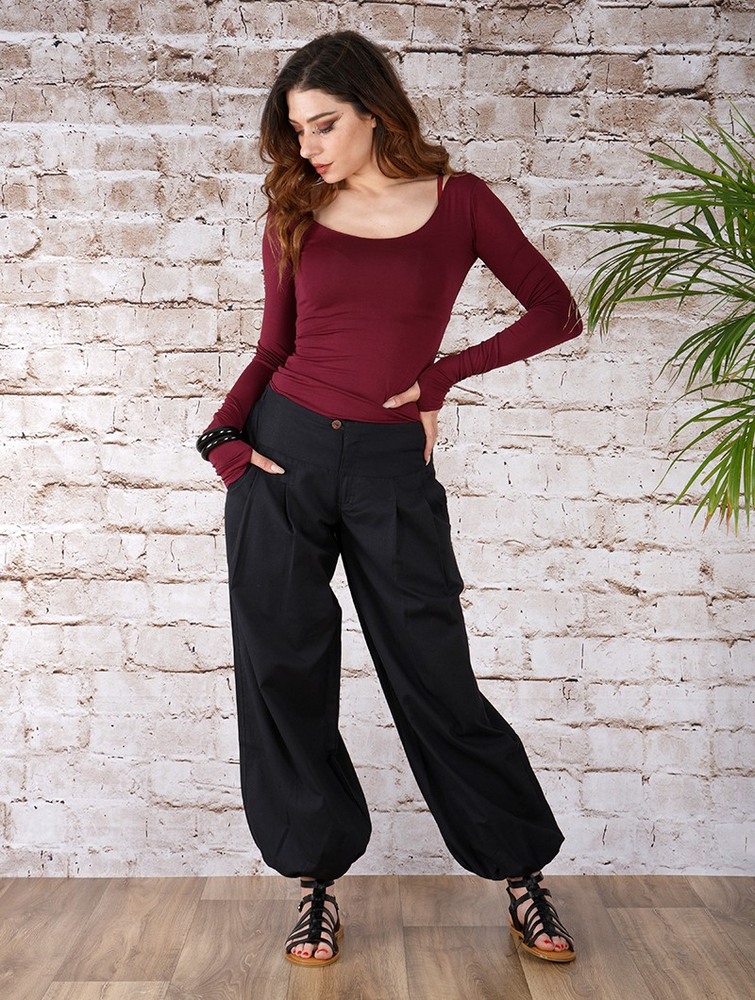 Black Women Toonzshop Nidana Balloon Harem Pant Pants | KFUGQIJ-68