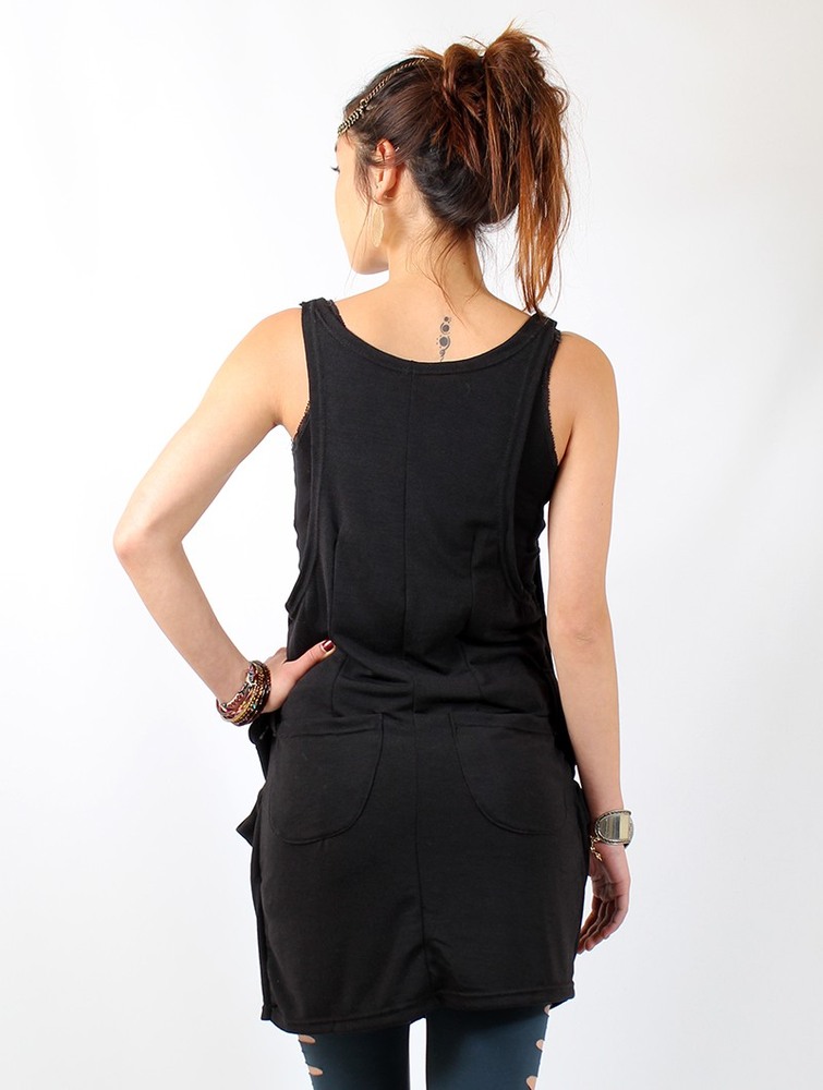 Black Women Toonzshop Palani Sleeveless Tunic Tops | OVUWIGN-94