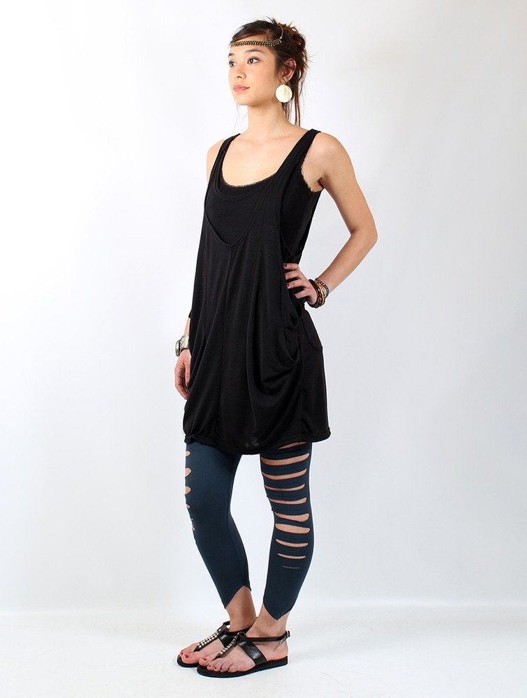 Black Women Toonzshop Palani Sleeveless Tunic Tops | OVUWIGN-94