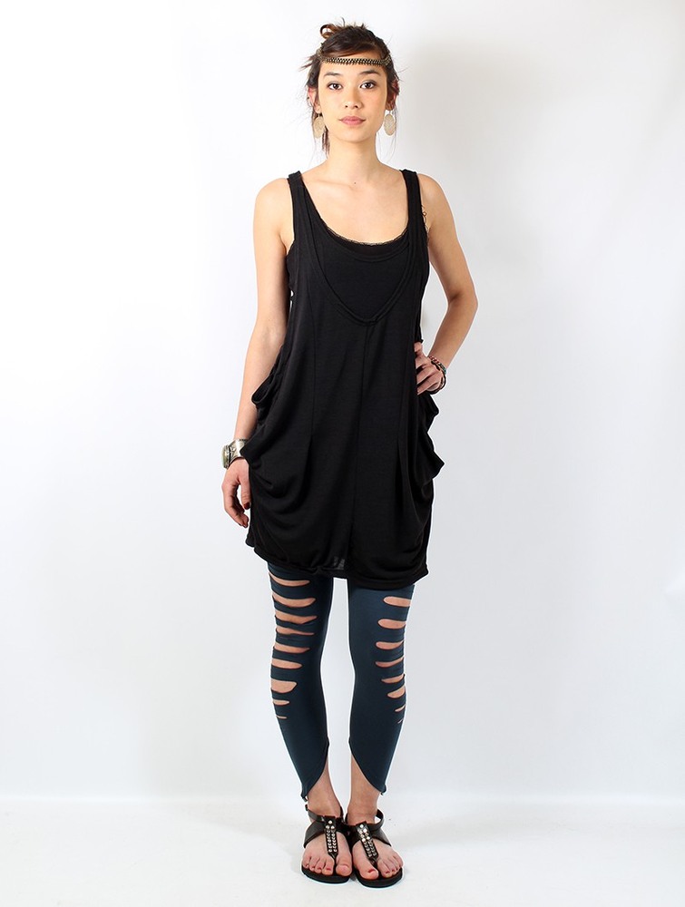 Black Women Toonzshop Palani Sleeveless Tunic Tops | OVUWIGN-94