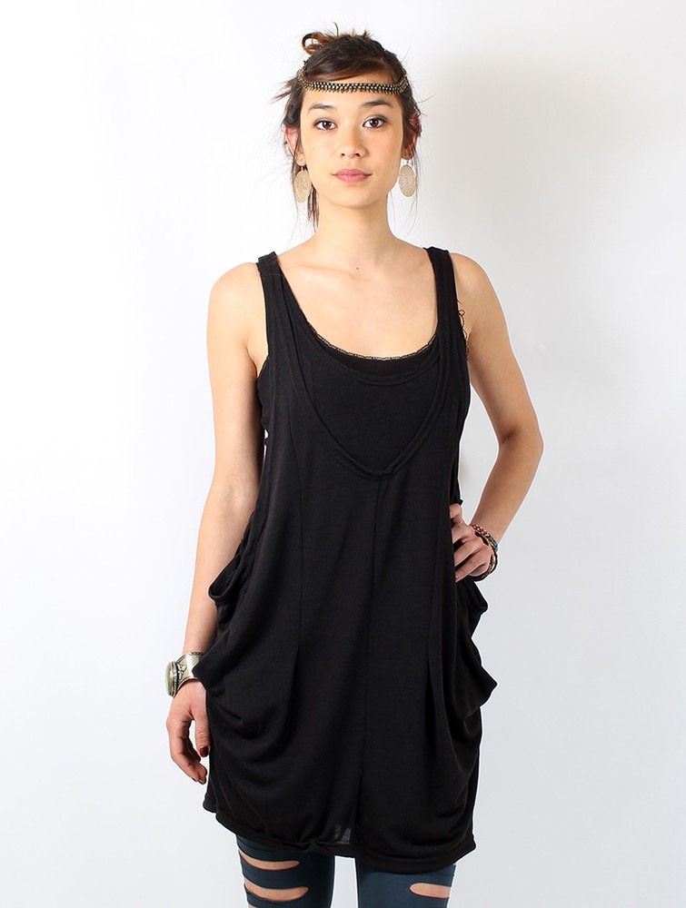 Black Women Toonzshop Palani Sleeveless Tunic Tops | OVUWIGN-94