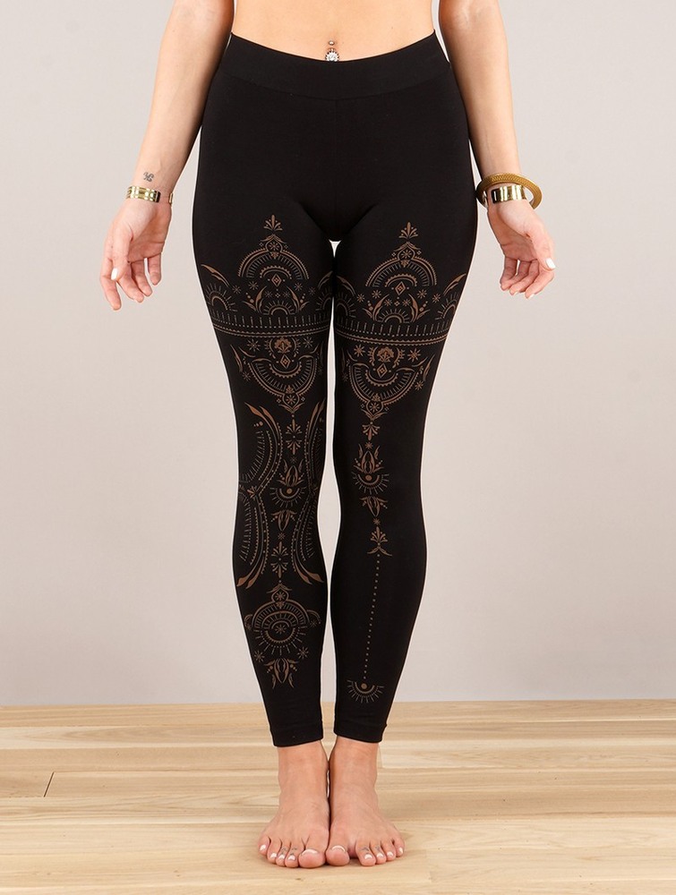 Black Women Toonzshop Rinji Zohraa Printed Long Leggings Leggings | KWEHICX-15