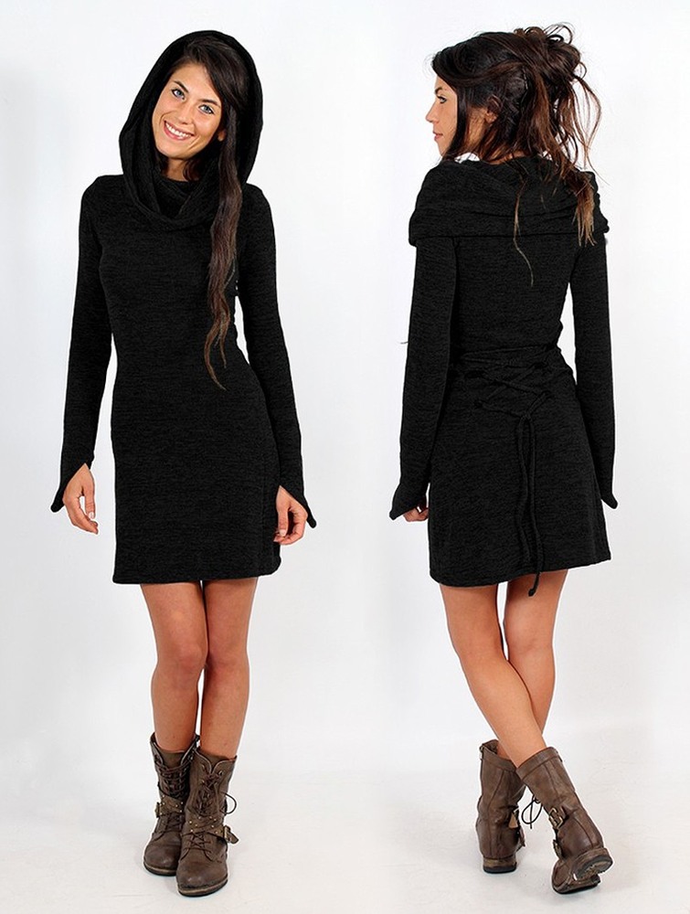 Black Women Toonzshop Shaë Sweater Dress Dress | XQSNOHG-47