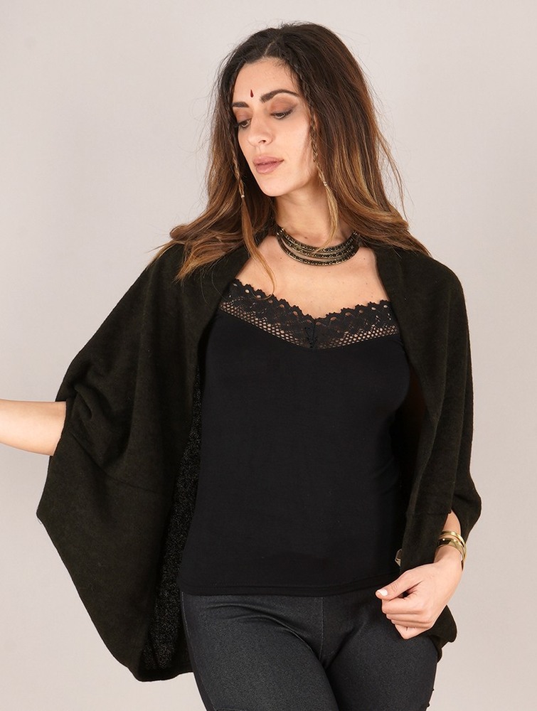 Black Women Toonzshop Yesenia Bat Sleeve Cardigan Cardigan | ICODGWV-86