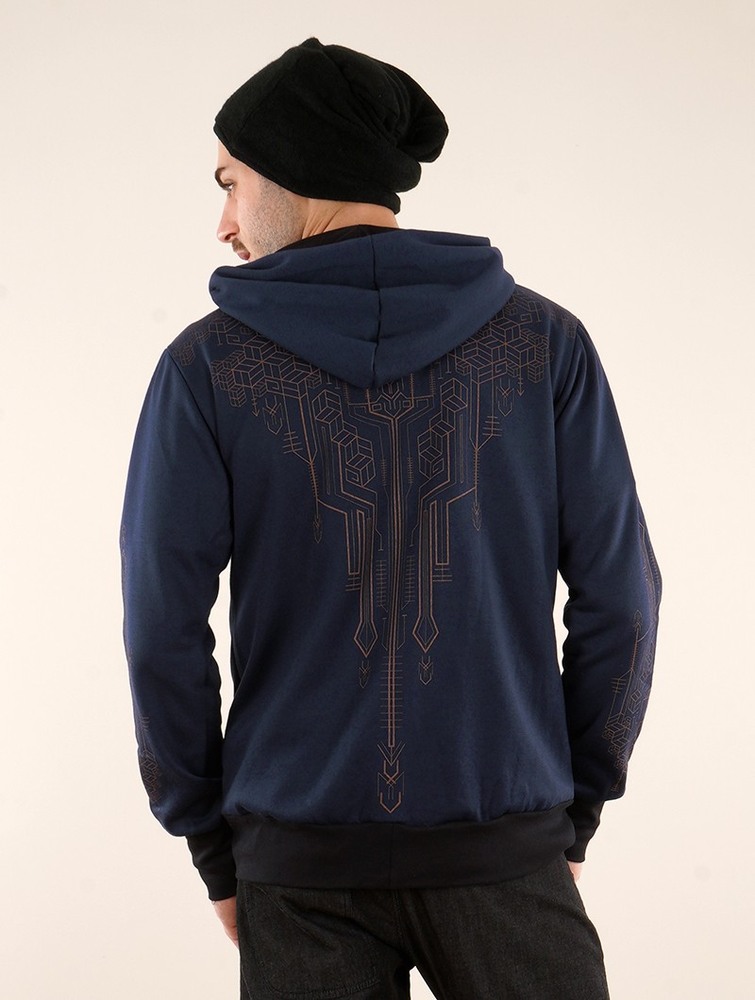 Blue Men Toonzshop Aegnor Circuit Zipped Hoodie Hoodie | WBGLDRV-97