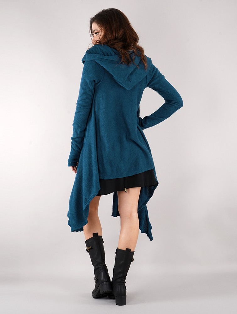 Blue Women Toonzshop Danaeriz Long Sleeve Hooded Shawl Cardigan Cardigan | NMOQBUR-91