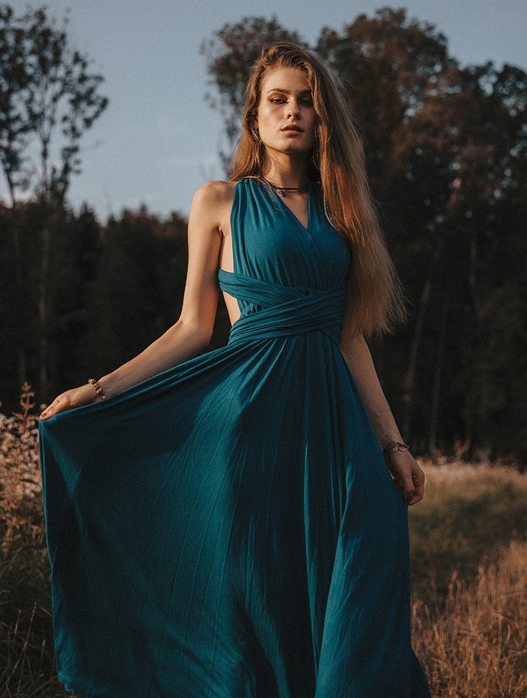 Blue Women Toonzshop Wakiza Long Infinity Dress Dress | FZRTQWG-20