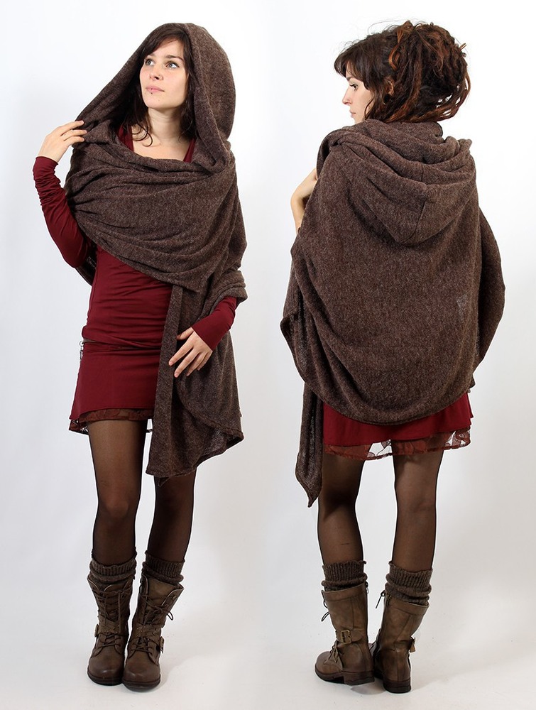 Brown Women Toonzshop Danae Hooded Cape Ponchos | RLJXOAY-57