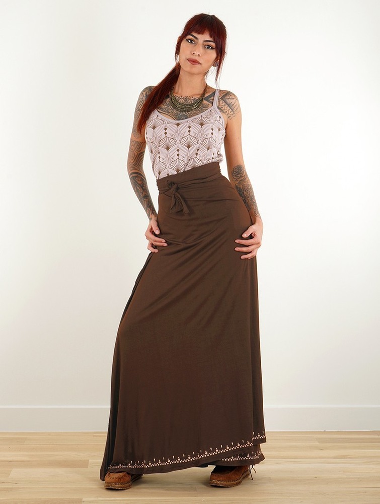 Brown Women Toonzshop Eressea Anazraa Printed Long Skirt Skirt | VUWEYLC-29