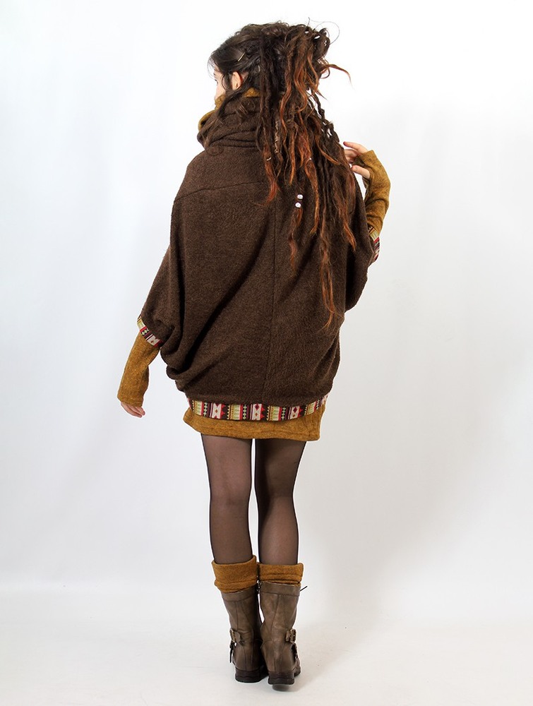 Brown Women Toonzshop Natcha Poncho Ponchos | HUWPZBQ-34