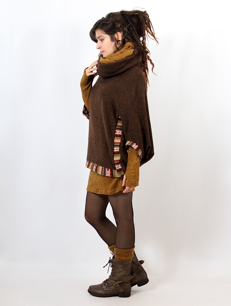 Brown Women Toonzshop Natcha Poncho Ponchos | HUWPZBQ-34