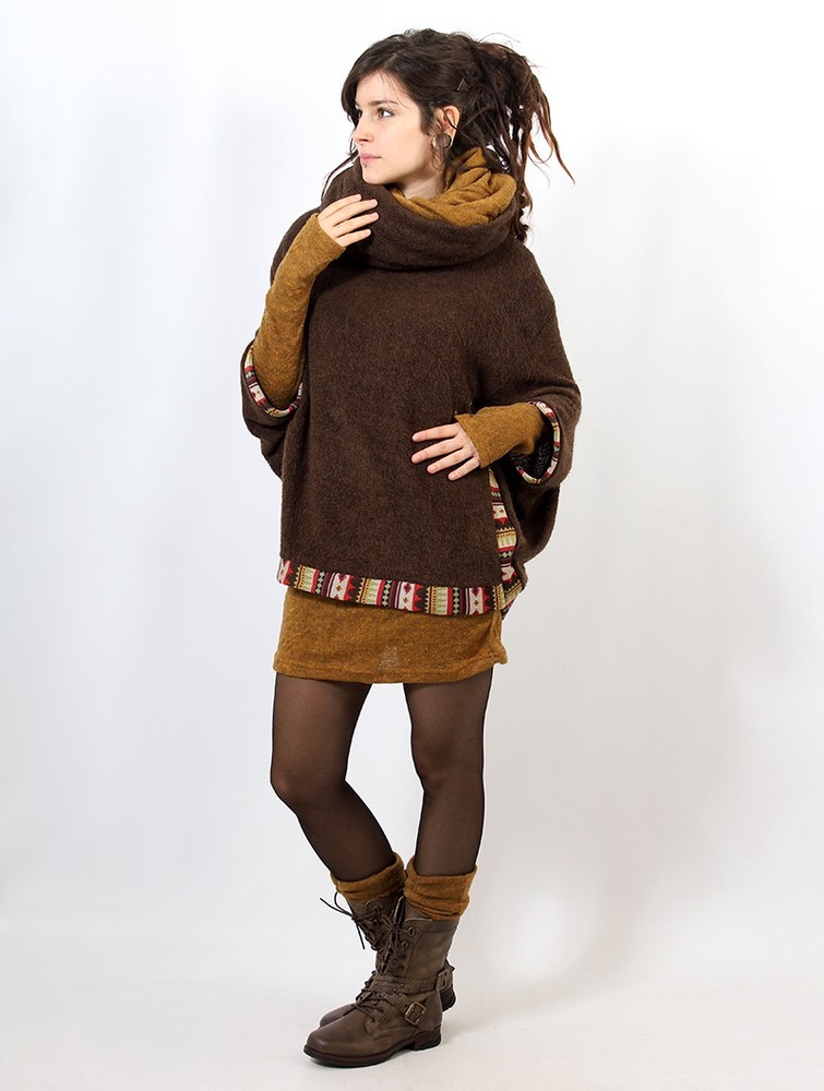 Brown Women Toonzshop Natcha Poncho Ponchos | HUWPZBQ-34