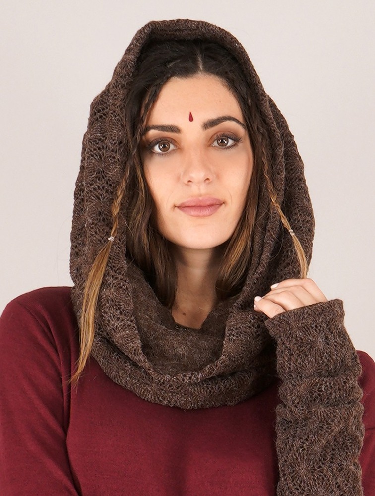 Brown Women Toonzshop Oöna Crochet Snood Scarf Scarf | DXHFRMQ-87